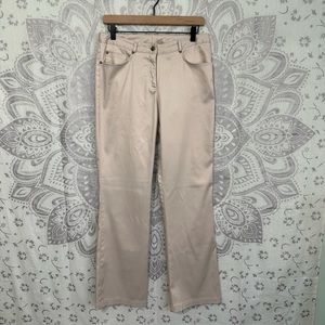 Euc $69 Rampage Macys Y2K Stretch Dress Work Pants Ivory High Sheen 9 10